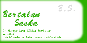bertalan saska business card